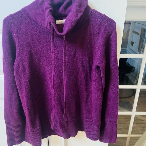 LOFT Rich Plum Turtleneck Sweater - Picture 2 of 5